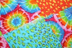 Bright Multi-Colored Tye-Dye And Leopord Print Girl's Quilt With Cup Cake Backing 3 small