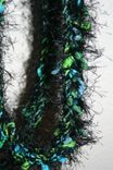 Long Black Fuzzy Be-Jeweled Knitted Scarf 2 small