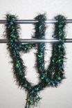 Long Black Fuzzy Be-Jeweled Knitted Scarf 3 small