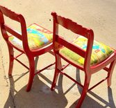 Red Childrens Chairs 4 small