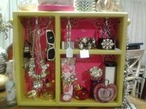 Custom Jewelry Box 1 Of A Kind, Wood, With Pink Bandanna 1 small