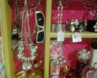 Custom Jewelry Box 1 Of A Kind, Wood, With Pink Bandanna 2 small