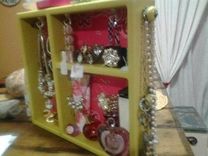 Custom Jewelry Box 1 Of A Kind, Wood, With Pink Bandanna 4 small