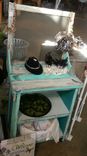 Rustic Screen Table Cart On Wheels, Mulit Functional 1 small