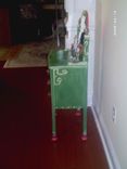 Sale Now Childs Vanity Made From Recycled Wood And Metal Flower Legs 2 small