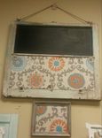 Custom Order Old Window Pane Made Into A Push Pin Board / Chalk Board Top, W/ Glass Hanging Knob 4 small