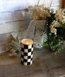 Black And White Checked Candle 5" Courtly Candle Led Battery Checkered Candle 2 small