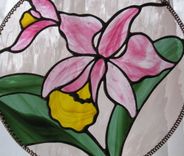 Orchids Stained Glass Window 4 small
