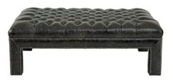 Lionel, Leather Tufted Ottoman 1 small