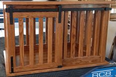 Wood End Table / Side Table Pet Crate With Barn Door 4 small