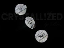 Engine Caps Crystallized Car Bling Genuine European Crystals Bedazzled 3 small