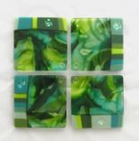 Fused Glass Coasters - Secret Garden 1 small