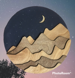 Rustic Wall Art, Handmade Laser Cut Wall Decor, Mountain Scene Wall Art 5 small