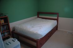 Full Size Platform Bed With Two Pull Out Storage Drawers 1 small