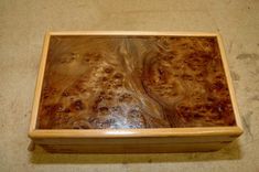 Reclaimed Pine Box With Elm Burl Top Inlay 1 small