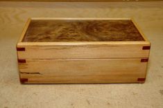 Reclaimed Pine Box With Elm Burl Top Inlay 2 small