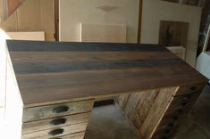 Reclaimed Oak Wood Desk 5 small
