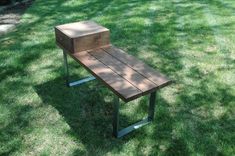 Walnut & Steel Entryway Bench 2 small