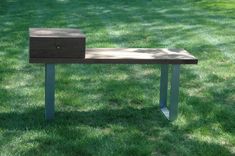 Walnut & Steel Entryway Bench 1 small