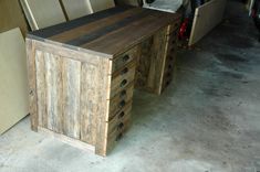 Reclaimed Oak Wood Desk 2 small