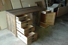 Reclaimed Oak Wood Desk 3 small