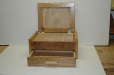 Maple Jewelry Box W Stone Veneer Inlays 2 small