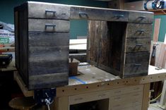 Large Reclaimed Oak Desk 3 small