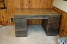 Large Reclaimed Oak Desk 1 small