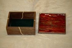 Walnut & Glass Keepsake Box 2 small