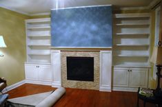 Built-In Bookcases, Base Cabinets And Fireplace Surround 1 small