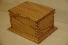 Oak Finger Jointed Box & Lid 1 small