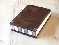 Wood Wedding Guest Book - Black Walnut 1 small