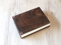 Wood Wedding Guest Book - Black Walnut 3 small