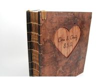 Guest Book With Engraved Tree Bark Cover 2 small