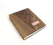 Wood Guest Book -Black Walnut - Custom Wedding Personalized Fall Yellow Brown Rustic 5 small