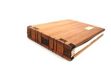 Unique Guest Book With Wood Covers - Custom Wedding Personalized Rustic Elegant  Anniversary Gift 1 small