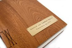 Mahogany Guest Book With Wood Covers - Custom Wedding Personalized Anniversary Gift 1 small