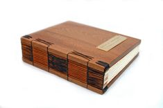 Mahogany Guest Book With Wood Covers - Custom Wedding Personalized Anniversary Gift 2 small