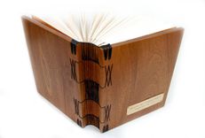 Mahogany Guest Book With Wood Covers - Custom Wedding Personalized Anniversary Gift 3 small