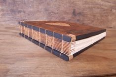Rustic Guest Book  With Carved Tree Bark Covers 3 small