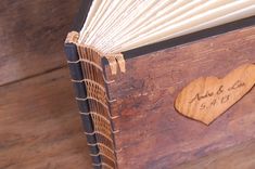 Rustic Guest Book  With Carved Tree Bark Covers 4 small