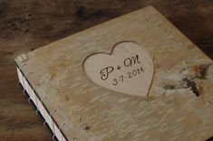 Wedding Photo Album In Birch Bark With Carved Heart 5 small