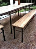 Outdoor Dinning Table With Benches. 2 small