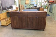 Solid Walnut Buffet With Matching Walnut Extension Table 4 small