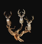 Triple Head Juniper Taxidermy Pedestal 1 small