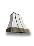 #96 White Powder Coated Range Hood With Mirrored Crown And Straps 4 small