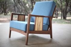 Wood And Upholstery Midcentury Modern Lounge Chair 3 small