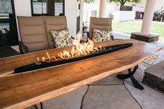 3x9ft Mesquite Live Edge Fire Pit Patio Table 1 small