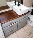 Maple Live Edge Tiered Float Shelf Vanity 2 small