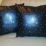 Midnight Black Throw Pillows With Swarovski Crystals 2 small
